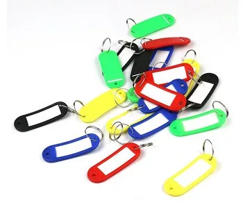 Foaie cu etichete pentru chei colorate, inscriptibile, 10 buc/pungă. Plastic