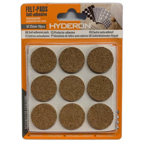 Bază glisantă pentru mobilă, plută, autoadezivă, 25 mm, 18 buc/cutie, Hyderon