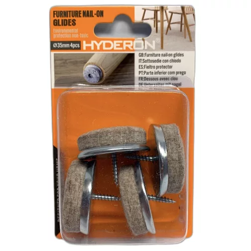 Furniture Slider Base Metal-Felt Screw.35 4Pcs/Pack Hyderon