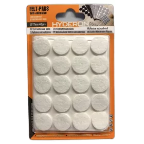   Pâslă autoadezivă pentru mobilier, 17 mm, albă, 20 buc/cutie, Hyderon