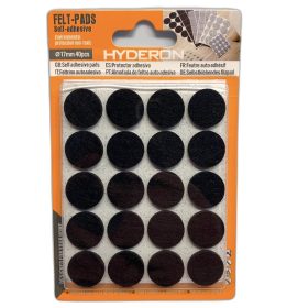   Bútorcsúsztató Filc Öntapadó 17Mm Fekete 40Db/Cs Hyderon