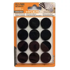   Furniture Glide Felt Self-Adhesive 22Mm Black 24Pcs/Box Hyderon