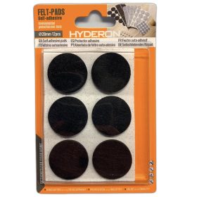   Bútorcsúsztató Filc Öntapadó 28Mm Fekete 12Db/Cs Hyderon