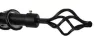 Gardinenstange 1,6-3 m, schwarz, gedrehtes Ende, C080-1-A