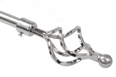 Gardinenstange 1,6-3 m, Chrom, gedrehtes Ende, C080-3-A