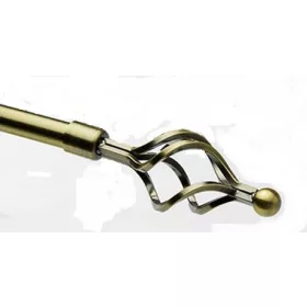   Gardinenstange 1,6–3 m, goldfarben, gedrehtes Ende, C080-4-A