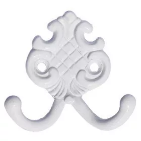 Cuier mic cu 2 ramuri ornamentale, alb, M 186 F