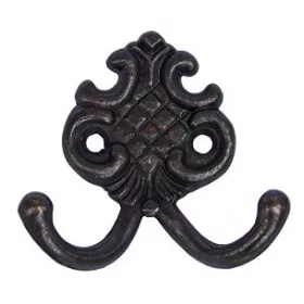 Cuier mic cu 2 ramuri ornamentale maro M 186 B