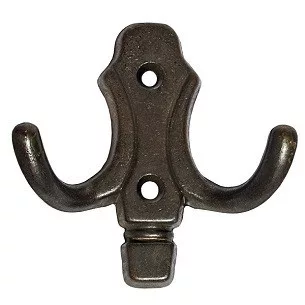 Cuier mic cu 2 brațe, cu vârf, negru antic, M 307 B