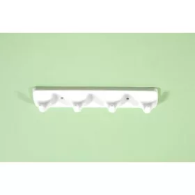 Suport cu 4 dințe + șurub. Plastic. Alb.