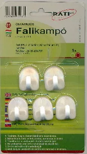 Cârlig de perete autoadeziv 01 mic alb Art. 5 buc.