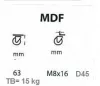 Ball Wheel M8 45Mm Threaded Rubber Mdf/7