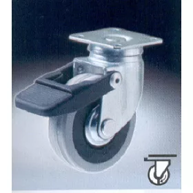 Wheel Rubber 63Mm Braked, Load 30Kg Dp/1/2/7