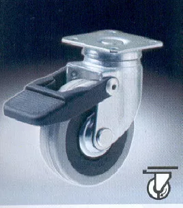 Wheel Rubber 63Mm Braked, Load 30Kg Dp/1/2/7