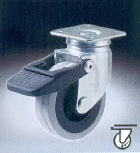 Wheel Rubber 80Mm Swivel Brake 50Kg Dp/1/2/7