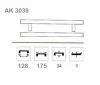 Mâner pentru mobilă 128 mm Viera din aluminiu. Ak3039 Alu.
