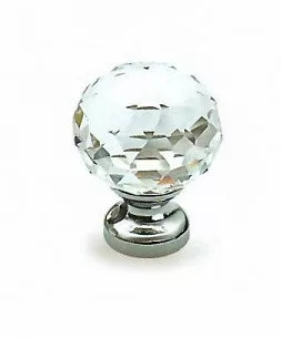 Mâner de mobilier din sticlă lustruită, 27 mm, crom, C-802, Ak5044