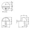 Ajtóütköző Félgömb Q45 Króm D3704,34-7Cp C-906