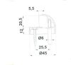 Ajtóütköző Félgömb Q45 Szat.Nikk.D3704Sn Wl-155, 34-7Sn