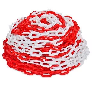 Lanț din plastic 36 mm, lungime 6 mm, 25 buc., roșu-alb