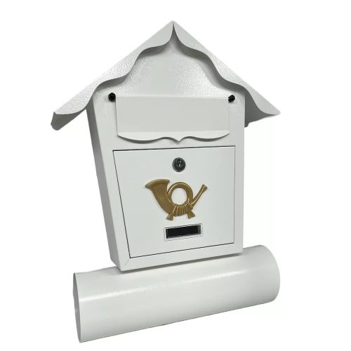 Cutie poștală MÉLIA pentru pliante, formă de căsuță, alb