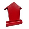 Cutie poștală MÉLIA cu suport pentru pliante, formă de căsuță, roșu
