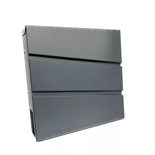 Cutie poștală cu suport pentru pliante NOVA, modernă, antracit