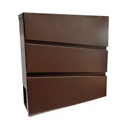 Cutie poștală de exterior NOVA, suport pentru pliante, maro