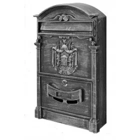   Cutie poștală turnată ARTHUR „XL”, Stemă, Argint antic