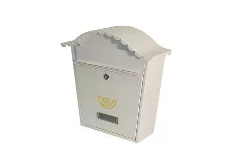 Cutie poștală din dantelă SÁBA, rotundă, albă