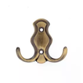   Ornamental dințit mic cu 2 ramuri, argintiu antic, Ak7099 Hck157Ab, 34-6