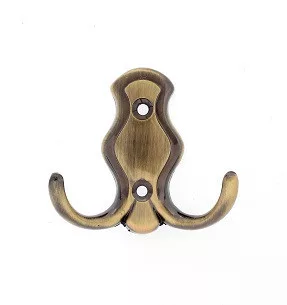 Ornamental dințit mic cu 2 ramuri, argintiu antic, Ak7099 Hck157Ab, 34-6