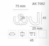 Fogas Formás Kicsi 2-Ágú Fehér Ak7062 Wh., 34-4