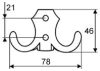 Fogas Formás Kicsi 2-Ágú Króm 35593 Ak7062 Cp, 34-4