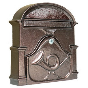 POSTALÁDA ÖNTÖTT BRONZ KÜRTÖS V-400 40*30*6.5 A
