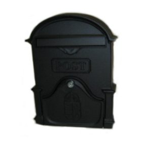 POSTALÁDA ÖNTÖTT FEKETE KÜRTÖS V-330 33*30CM