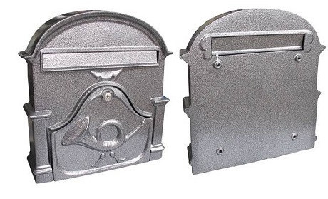 POSTALÁDA ÖNTÖTT EZÜST KÜRTÖS V-330 33*30CM