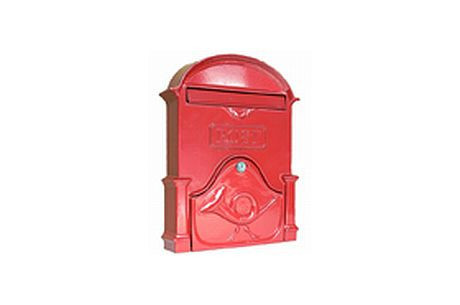 POSTALÁDA ÖNTÖTT PIROS KÜRTÖS V-400XL 40*30*11CM
