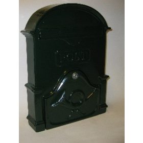 POSTALÁDA ÖNTÖTT ZÖLD KÜRTÖS V-400XL 40*30*11CM