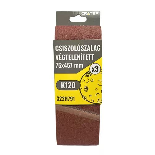 BANDĂ DE ȘLEFUT FĂRĂ SFÂRȘIT 75*457MM K120 3 BUC/PACHET CRATER