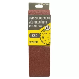 CSISZOLÓSZALAG VÉGTELEN 75*533MM K80 3DB/CSOM CRATER