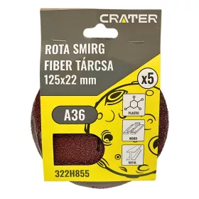 FIBER TÁRCSA 125*22MM A36 /ROTA SMIRG/ 5DB/CSOM CRATER