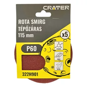 ROTA SMIRG TÉPŐZÁRAS 115MM P60 5DB/CS. CRATER
