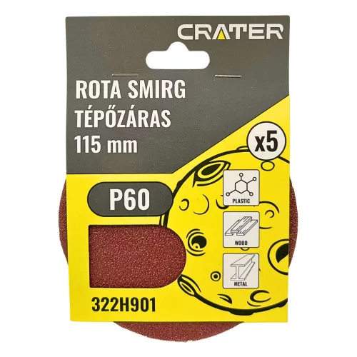 ROTA VELCRO GOL 115MM P60 5 BUC. CRATER