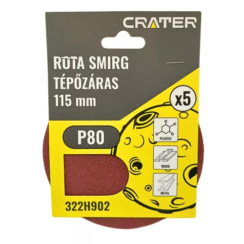 ROTA VELCRO GOL 115MM P80 5 BUC. CRATER