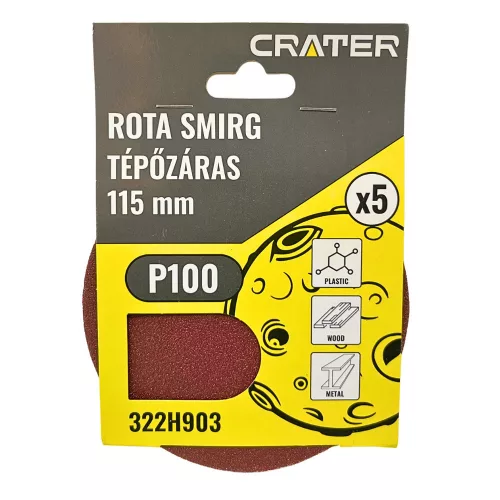 ROTA VELCRO GOL 115MM P100 5 BUC. CRATER