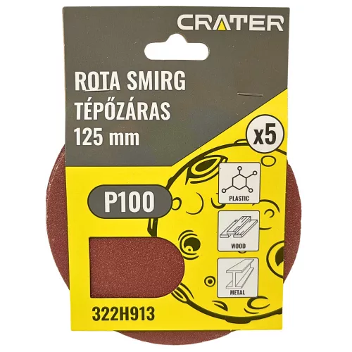 ÎMBRĂȚIȘARE ROTA CU VELCRO 125MM P100 5 BUC. CRATER
