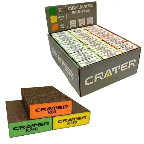 BURETE DE ȘLEFUT 30 BUC/CUTIE 100*70*30MM CRATER K80 K150 K240