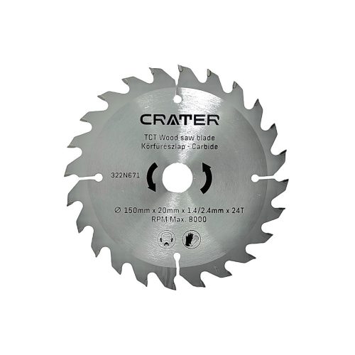 CIRCULAR SAW BLADE 150*20 / 24 TOOTH CARBIDE CRATER
