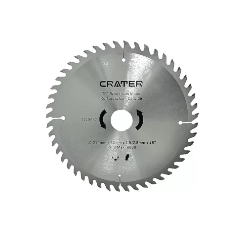 LAMĂ DE FIERĂSTRĂU CIRCULAR 210*30 / 48 DINȚI CRATER DIN CARBURĂ